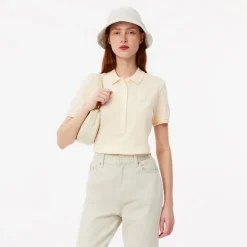 Lacoste Slim Fit Washed Effect Petit Piqué Polo Shirt in White