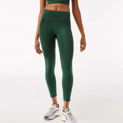 Lacoste Sport Allover Print High Waist Leggings in Green