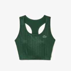 Lacoste Sport Printed Sport Bra in Green