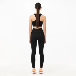 Lacoste Sport Seamless Absorbent Sport Leggings in Black