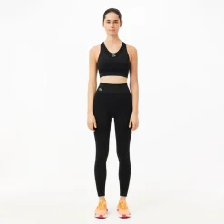 Lacoste Sport Seamless Absorbent Sport Leggings in Black