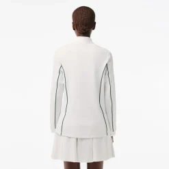 Lacoste Sport Slim Fit Tennis Layering Sweatshirt in White Green