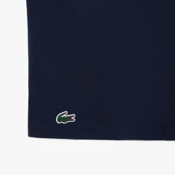 Lacoste Sport Ultra Dry Cotton Sport Crop Top in Blue