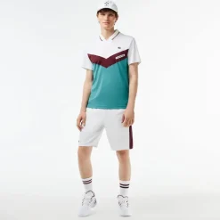 Lacoste Tennis X Danii Medvedev Seamless Polo Shirt in White blue