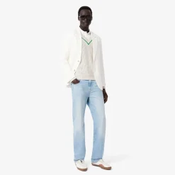 Lacoste V-Neck Regular Fit Sweater in White