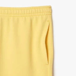 Lacoste Washed Effect Printed Fleece Shorts in Yellow