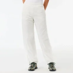 Lacoste Wide Leg Nylon Track Pants in White