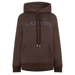 Lanvin Hooded Logo Sweatshirt in Brown