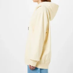Lanvin Hooded Patch Relaxed Sweatshirt in Cream