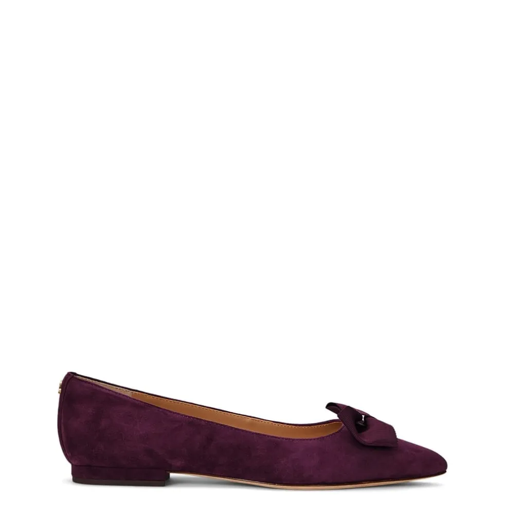 Lauren by Ralph Lauren Bow Ballet Flat Pumps in Red