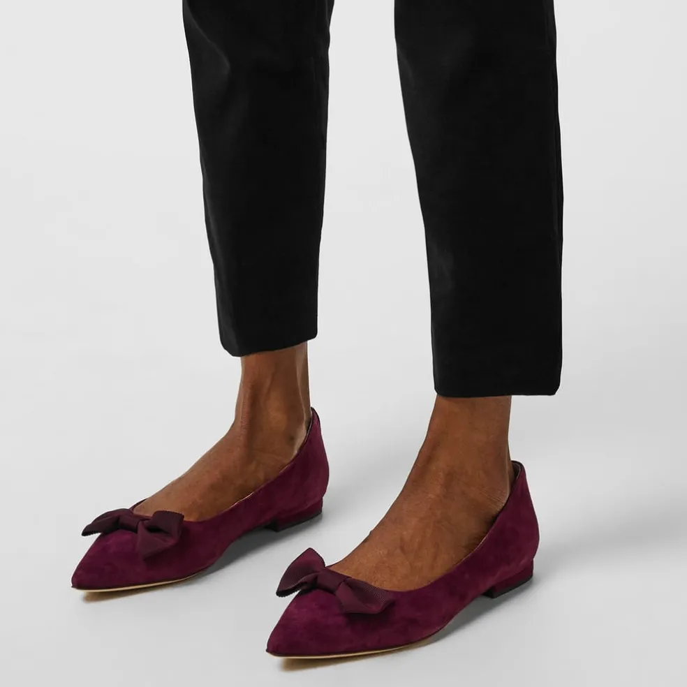 Lauren by Ralph Lauren Bow Ballet Flat Pumps in Red