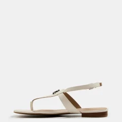 Lauren by Ralph Lauren Everley Toe Post Flatform Sandals in White