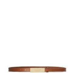 Lauren by Ralph Lauren Plaque Skinny Belt in Brown