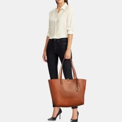 Lauren by Ralph Lauren Reversible Merrimack Tote Bag in Brown