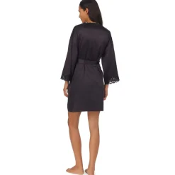 Lauren by Ralph Lauren Trim Satin Robe in Black