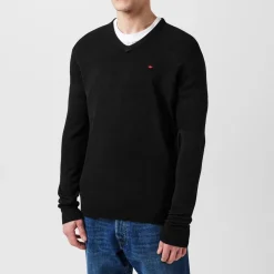 Lee Cooper Cooper Long Sleeve V Neck Jumper in Black