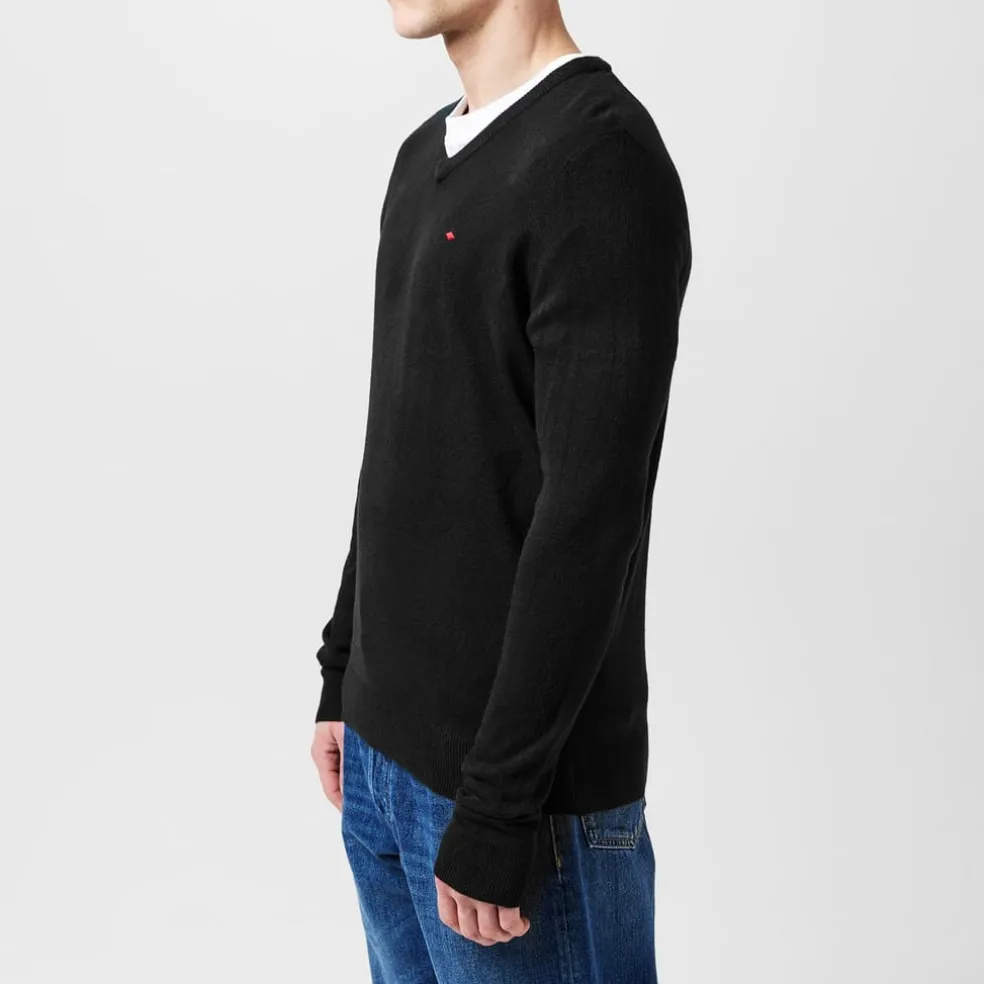 Lee Cooper Cooper Long Sleeve V Neck Jumper in Black