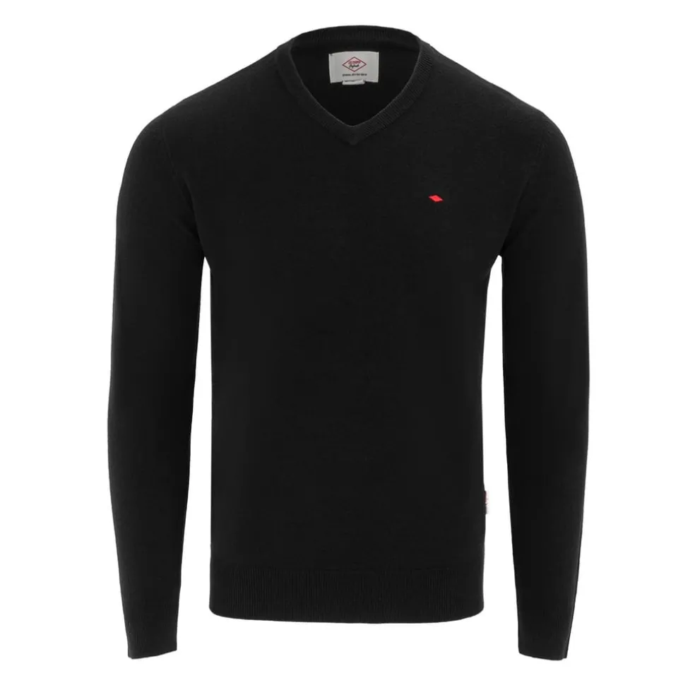 Lee Cooper Cooper Long Sleeve V Neck Jumper in Black