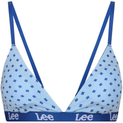 Lee Logo Print Unlined Bra in Blue