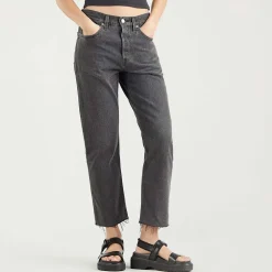 Levis 501 Crop Get Off My Cloud Jeans in Black