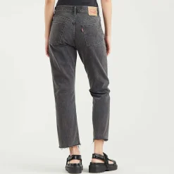 Levis 501 Crop Get Off My Cloud Jeans in Black