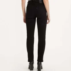Levis 724 High-Rise Slim Straight Jeans in Black