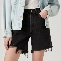 Levis 501 Mid Thigh Short Lunar Blac in Black