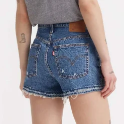 Levis 501 Original Micro Damage Shorts in Blue