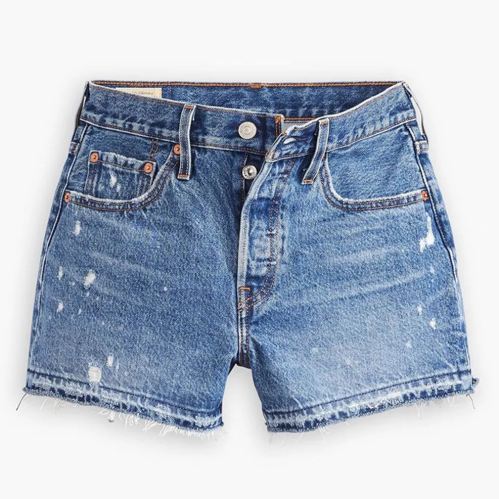 Levis 501 Original Micro Damage Shorts in Blue