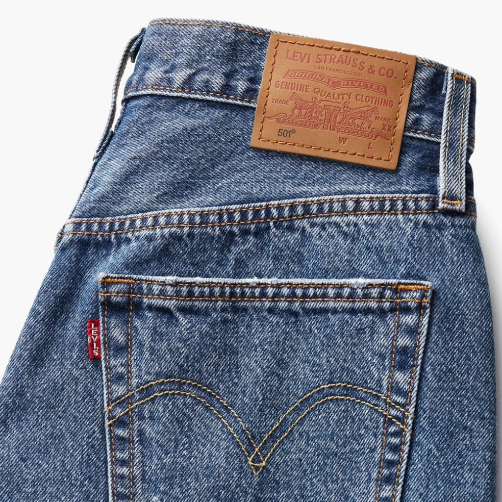 Levis 501 Original Micro Damage Shorts in Blue