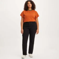 Levis 724 Plus High Rise Straight Jeans in Black