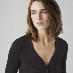 Levis Caviar V-Neck Slim Fit Cardigan in Black