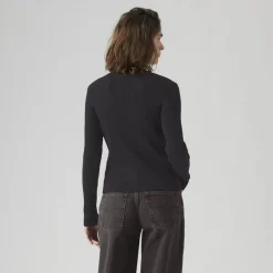 Levis Caviar V-Neck Slim Fit Cardigan in Black