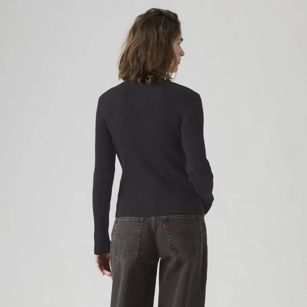 Levis Caviar V-Neck Slim Fit Cardigan in Black