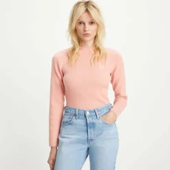 Levis Crew Neck Rib Sweater in Pink