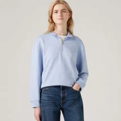 Levis Everyday Quarter Zip Sweatshirt in Light Blue
