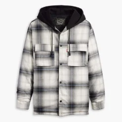 Levis Hooded Jack Worker Overshirt in Grey