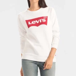 Levis Logo Crew Neck Sweatshirt in White