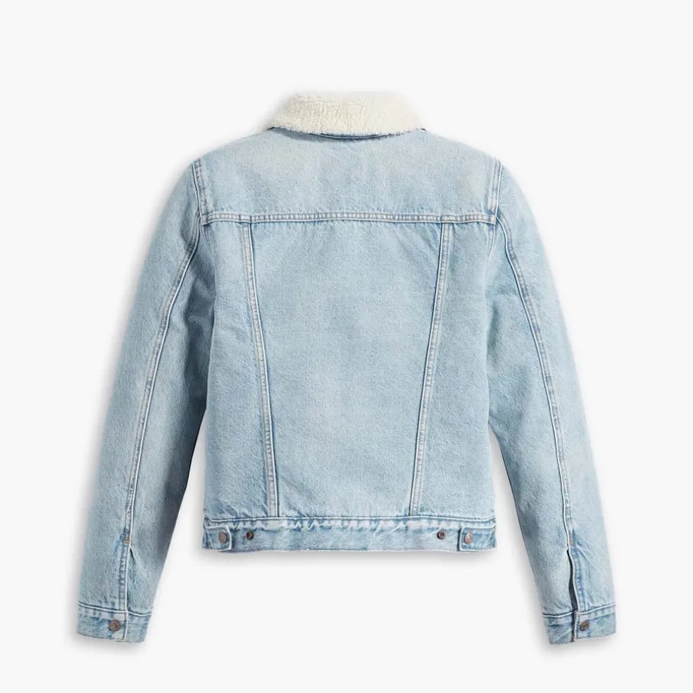 Levis Original Sherpa Trucker Jacket in Light Blue
