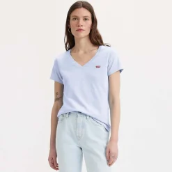 Levis The Perfect V-Neck T-Shirt in Light Blue