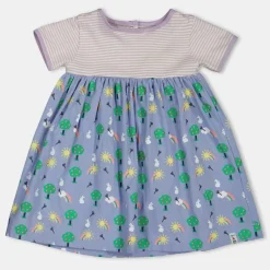 Lilly and Sid And Sid Multicoloured Bunny Print Dress in Multi