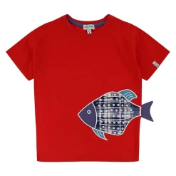 Lilly and Sid And Sid Red Fish Applique T-Shirt in Red