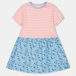 Lilly and Sid Fabic Mix Dress in Multi