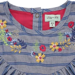 Lilly and Sid Floral Str Dress in Blue