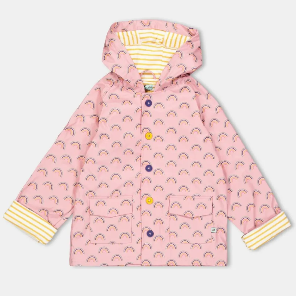 Lilly and Sid Rainbow Raincoat in Pink