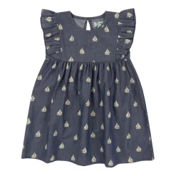 Lilly and Sid Ship Wvn Dress in Blue