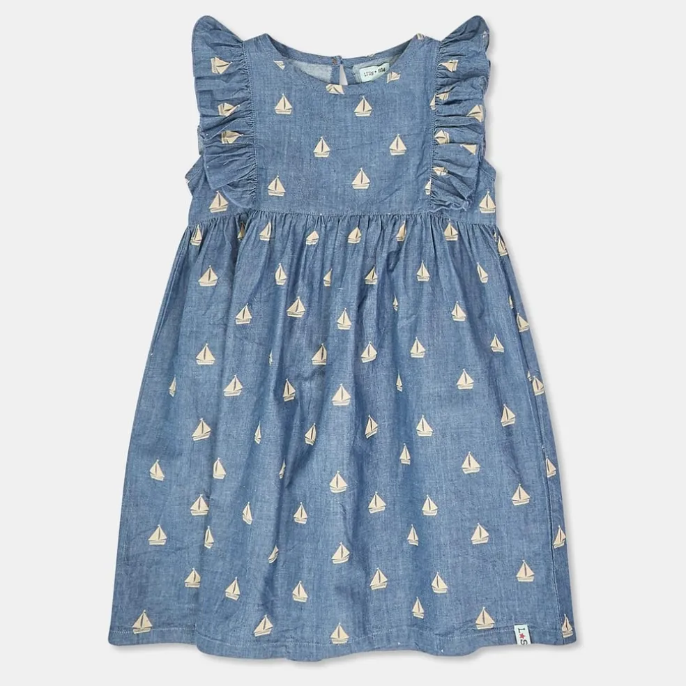 Lilly and Sid Ship Wvn Dress in Blue