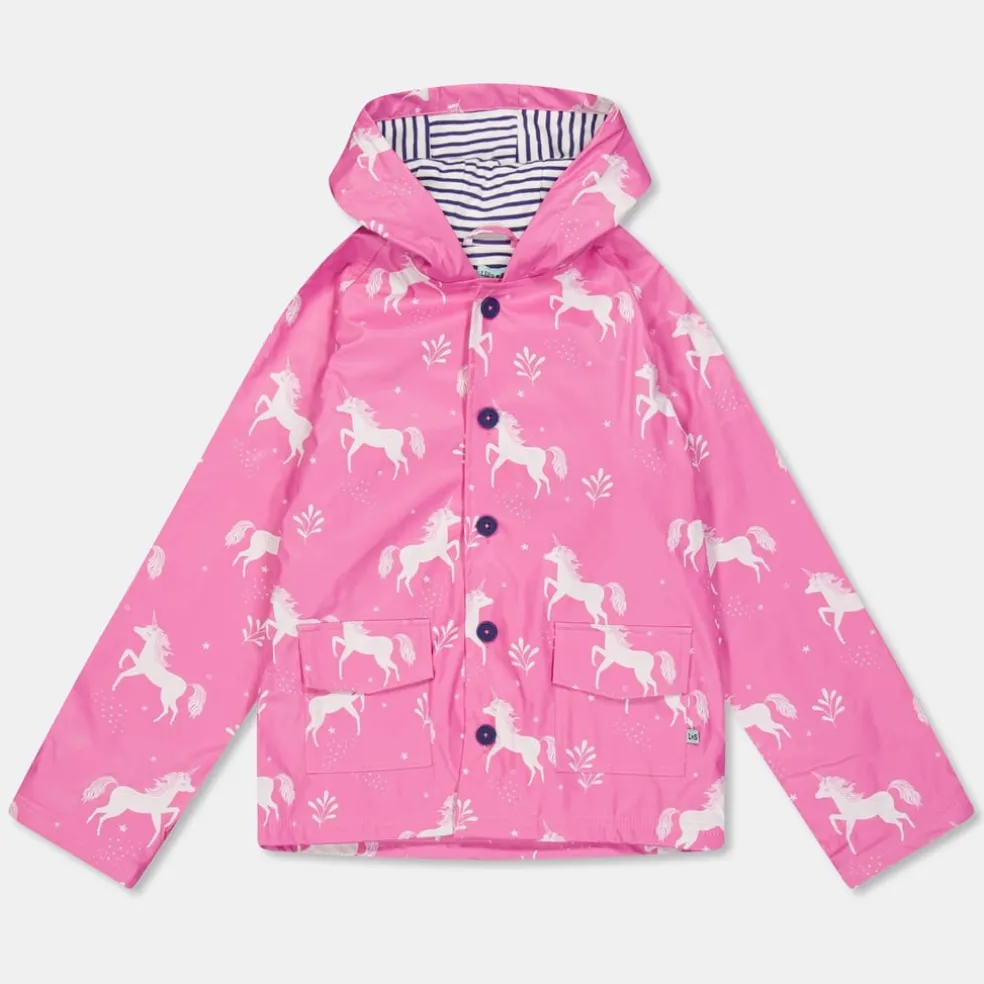Lilly and Sid Unicorn Raincoat in Pink