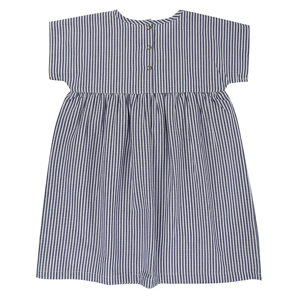 Lilly and Sid Yoke Dress in Blue