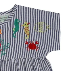 Lilly and Sid Yoke Dress in Blue